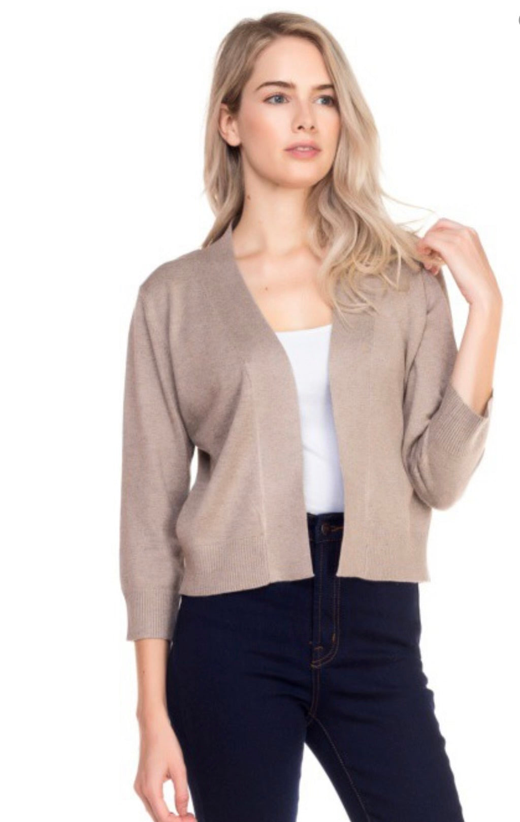 Cropped Camel Cardigan